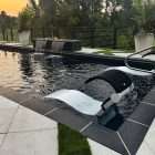 Cobalt Black Honed Pool Coping with Bullnose Edge